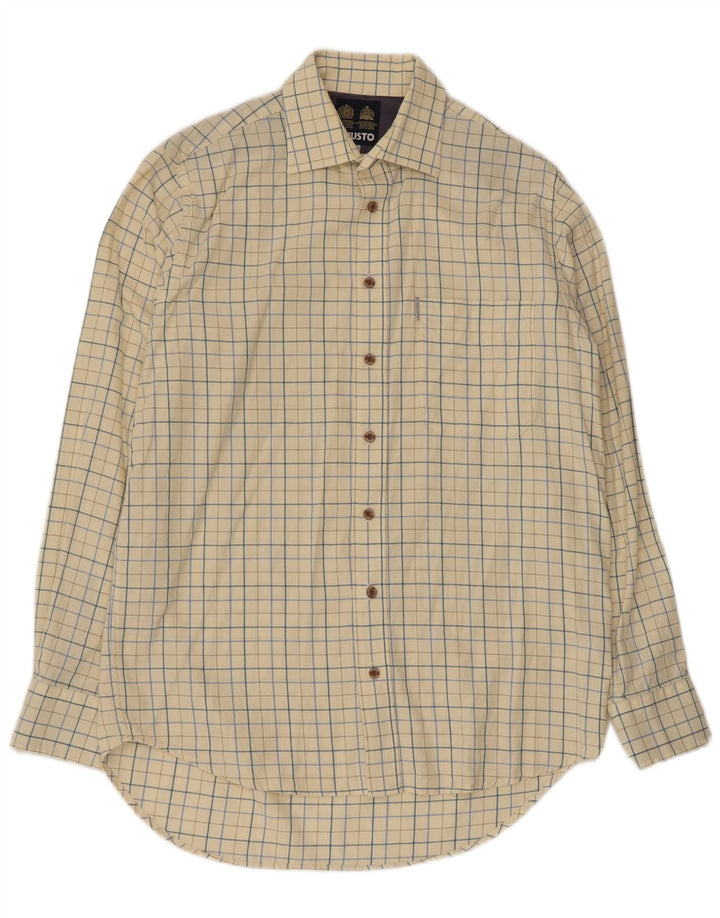 Musto herreskjorte str. 15 1/2 medium gul ternet bomuld
