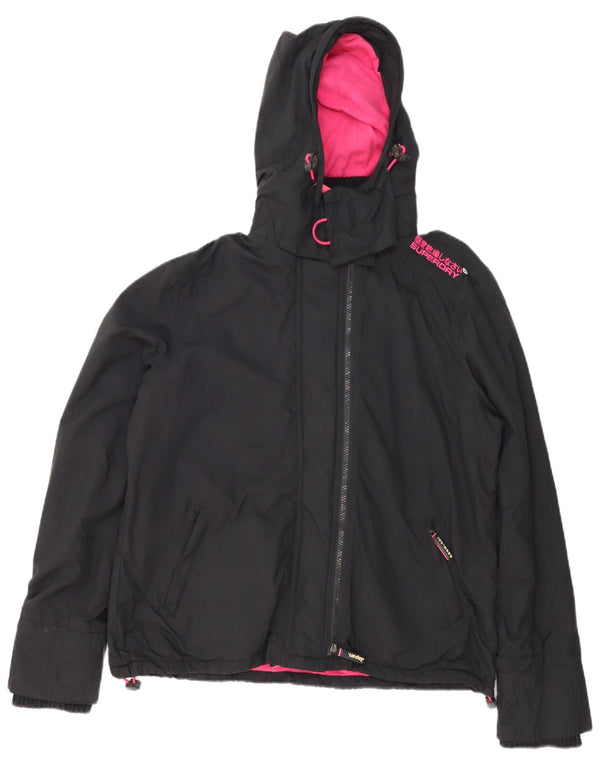 Superdry Womens The Windcheater Graphic Windbreaker Jacket UK 18 XL Sort