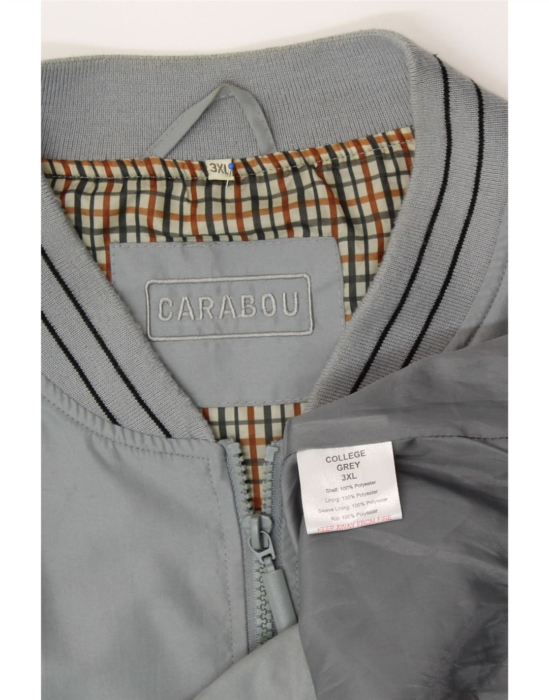 CARABOU Bomberjakke til mænd UK 46 3XL Grå Polyester