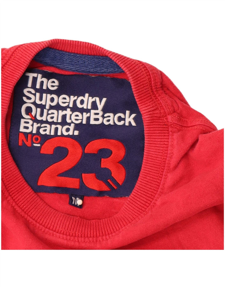 SUPERDRY Herre grafisk T-shirt Top Medium Rød Bomuld