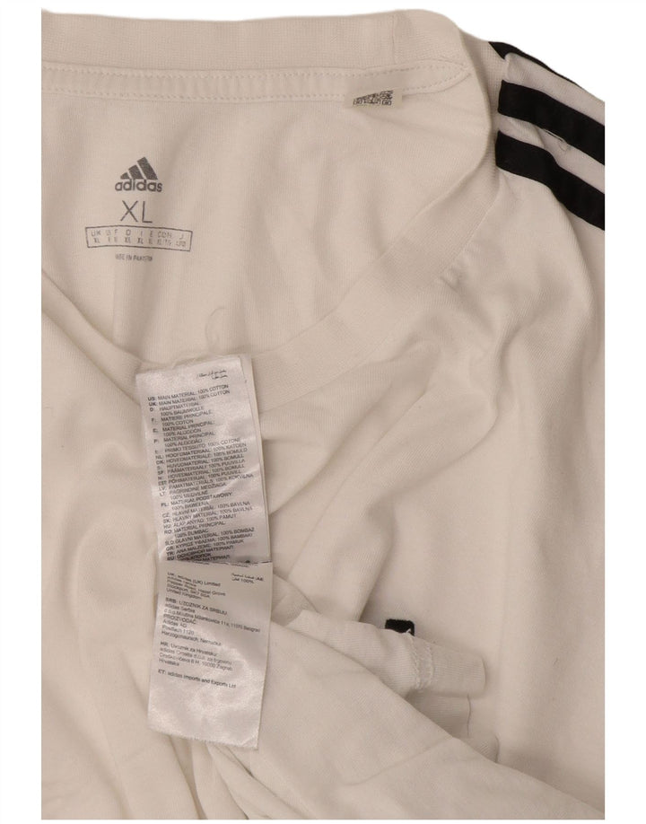 Adidas Herre T-Shirt Top XL Hvid Bomuld