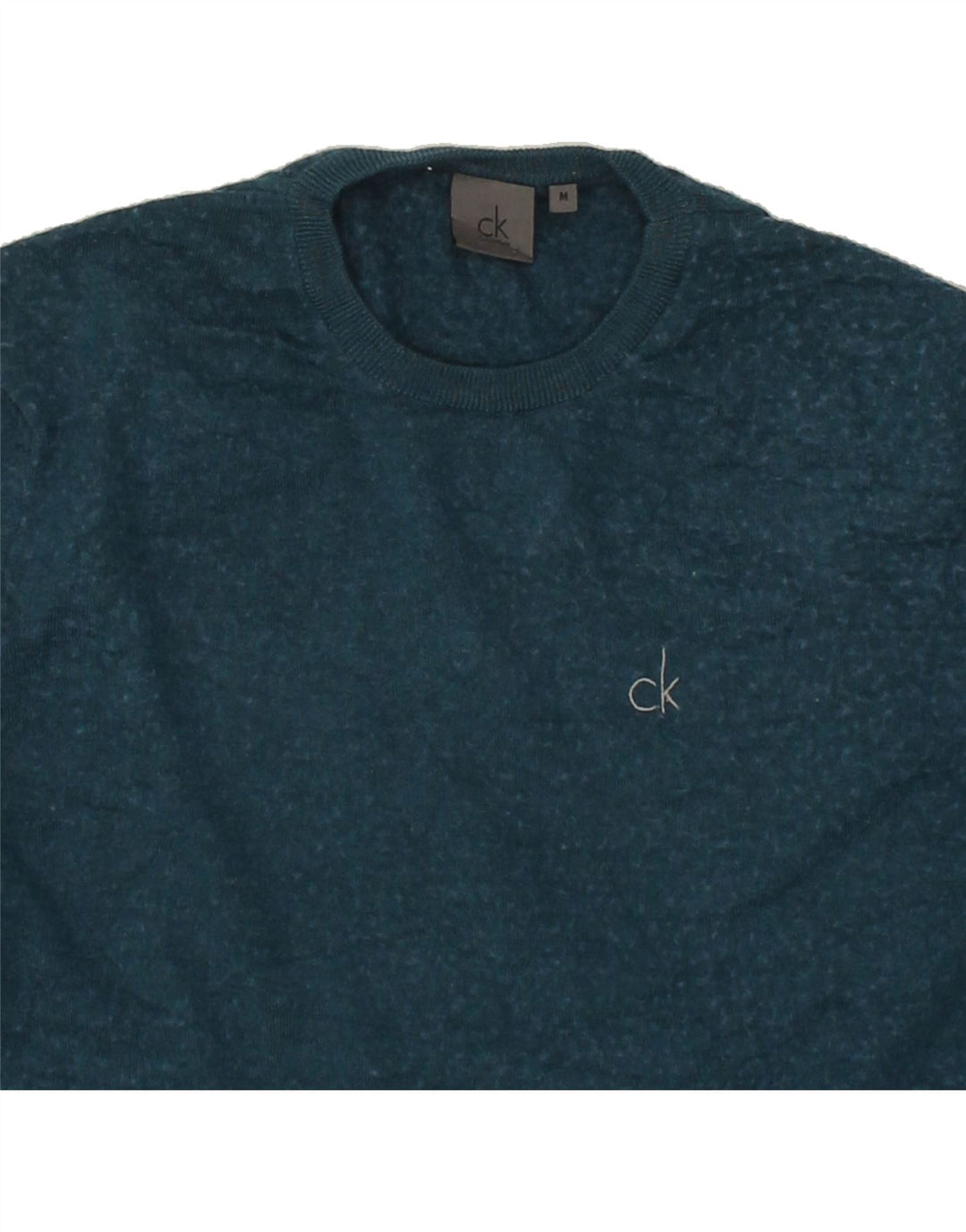 CALVIN KLEIN Womens Crew Neck Jumper Sweater UK 14 Medium Blue Acrylic Vintage Calvin Klein and Second-Hand Calvin Klein from Messina Hembry 