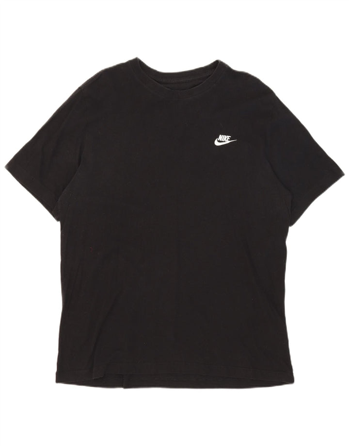 Nike Dame T-Shirt Top UK 16 Stor Sort Bomuld