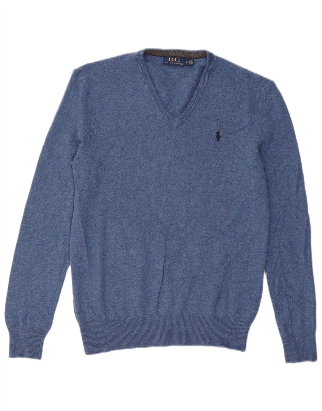 Polo Ralph Lauren Herre V-hals sweater mellemblå uld