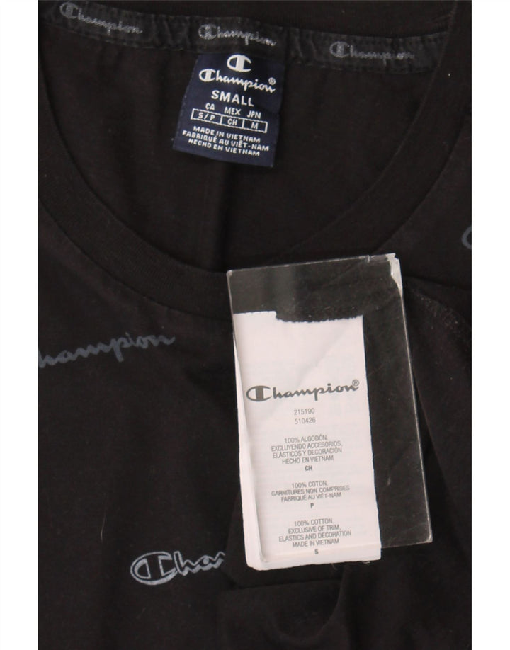 Champion Herre grafisk T-shirt top lille sort bomuld