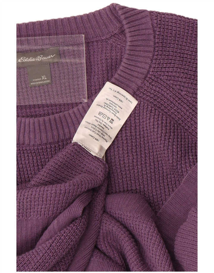 EDDIE BAUER Dame sweater med rund hals i overstørrelse UK 18 XL Lilla