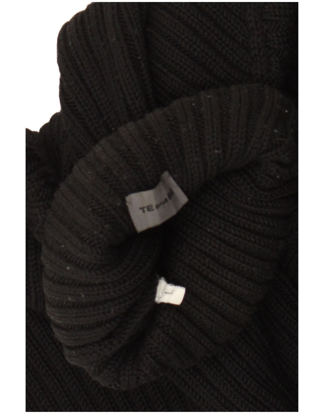 Vintage Dame Roll Neck Jumper Sweater UK 14 Large Black Merino Wool