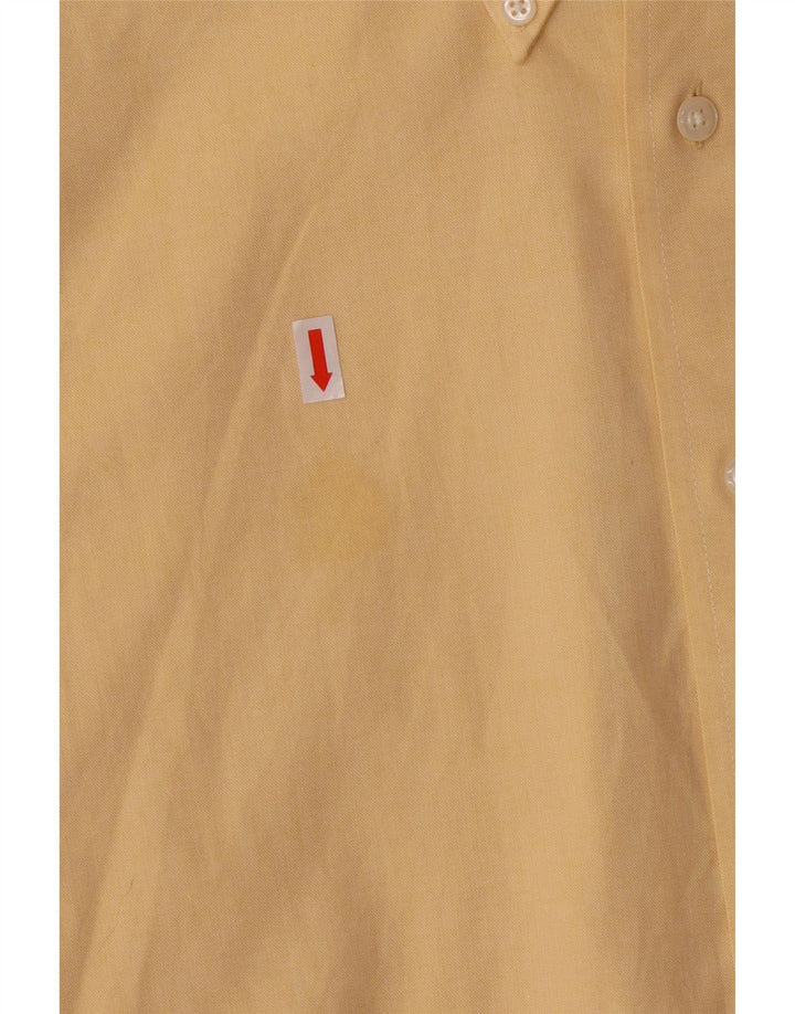 IZOD Mens Easy Care Shirt Size 15 1/2 Medium Yellow Cotton