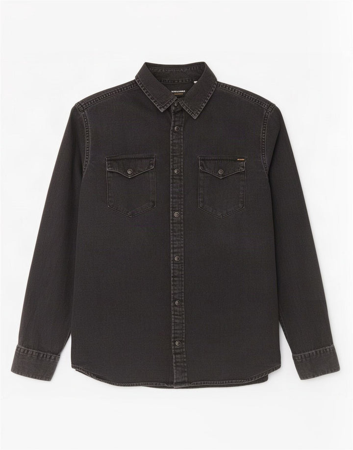 Jack & Jones Denimskjorte til mænd Stor sort bomuld