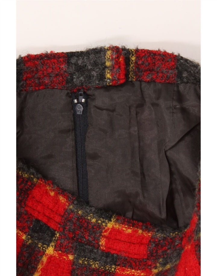 VINTAGE Womens Pencil Skirt W27 Small  Red Check Wool Vintage Vintage and Second-Hand Vintage from Messina Hembry 