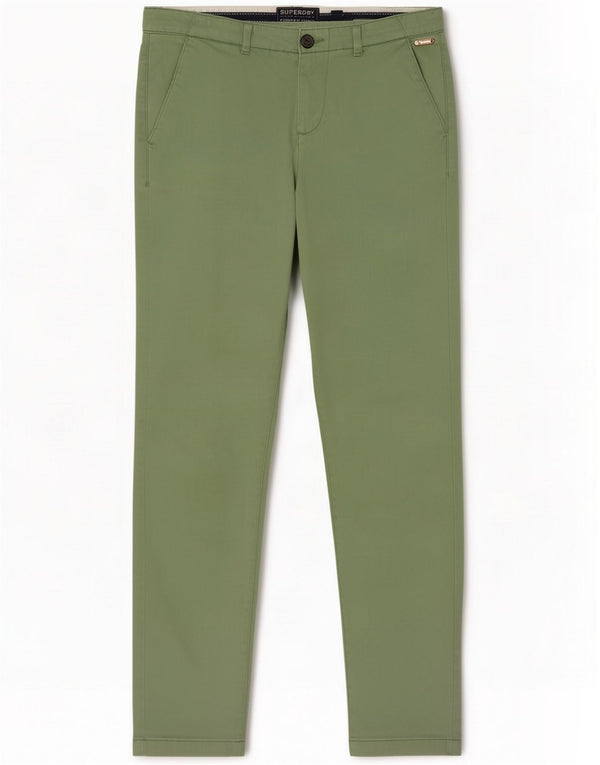 Superdry Womens Slim Chino Trousers UK 12 Medium W30 L29 Green