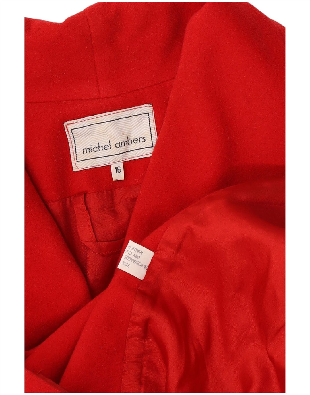 Michel Ambers Dame Oversized Dobbeltradet Frakke UK 16 Large Red Wool