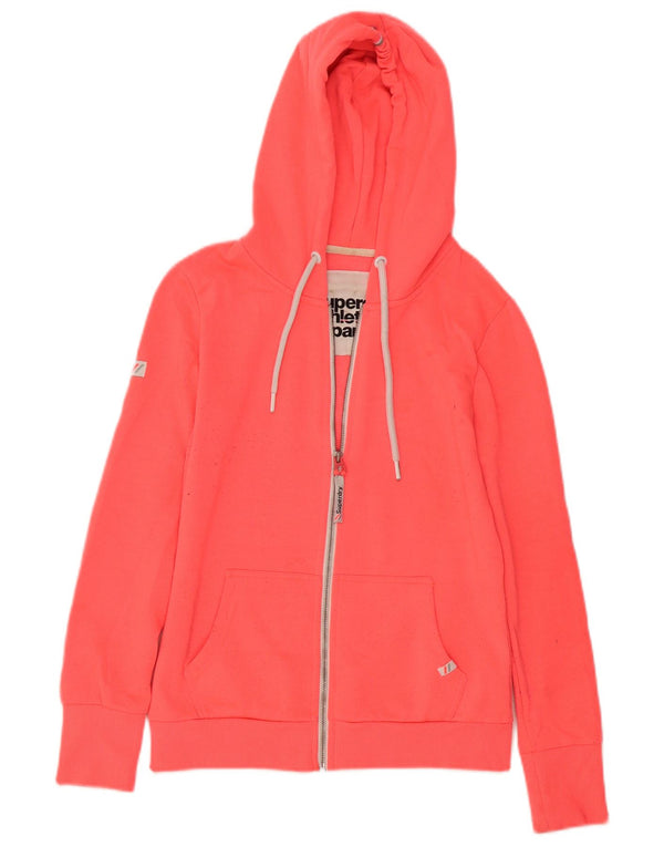 Superdry hættetrøje til kvinder med lynlås UK 10 Small Pink Polyester