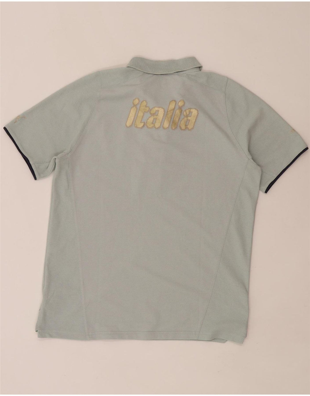 Puma Herre Italia Grafisk Polo Shirt Medium Blå Bomuld
