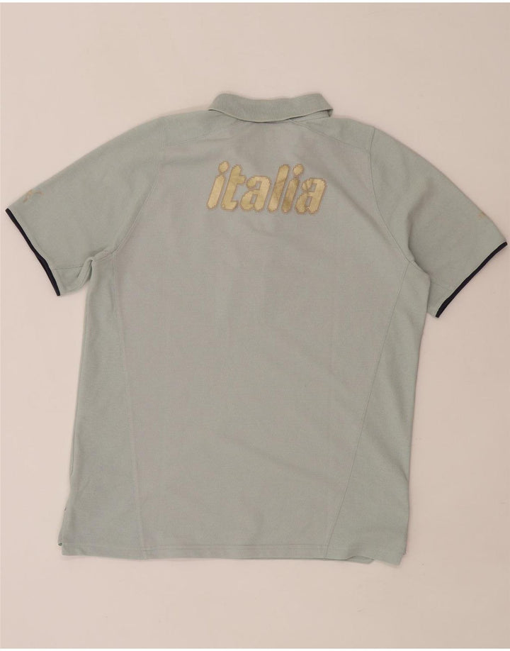 Puma Herre Italia Grafisk Polo Shirt Medium Blå Bomuld