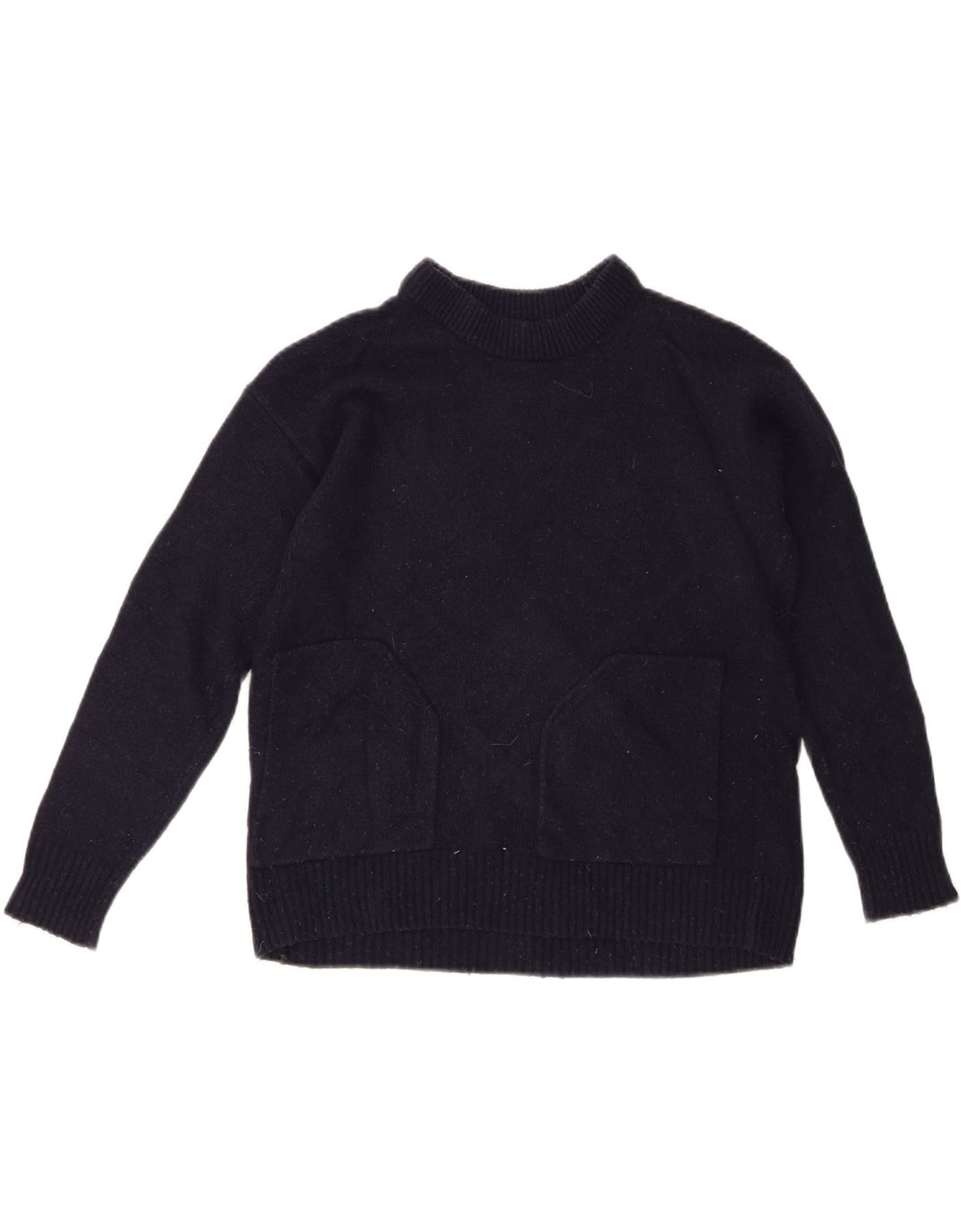 J. Crew Dame Boat Neck Jumper Sweater UK 10 Small Navy Blue Viscose