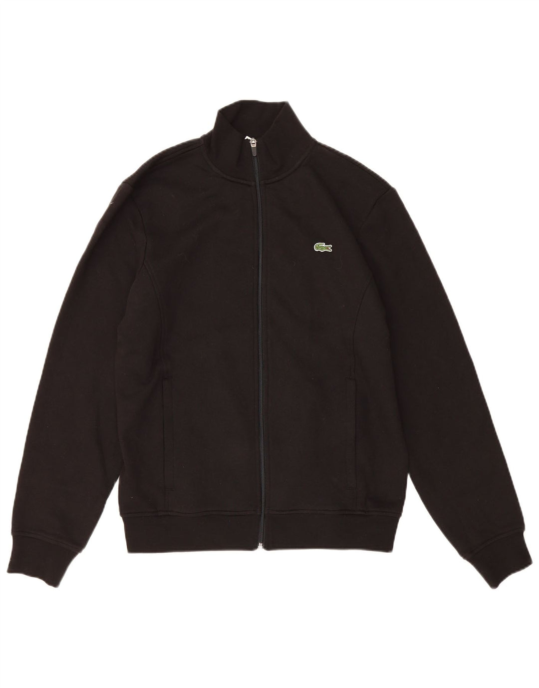 Lacoste Herre Regular Fit Træningsdragt Top Jakke Størrelse 4 Medium Sort Bomuld