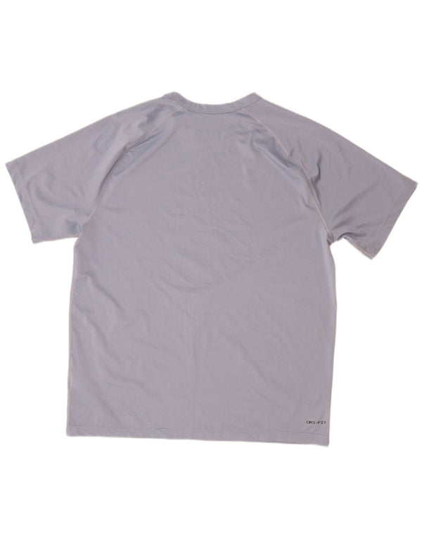NIKE Mens Dri Fit T-Shirt Top Large Grey Polyester