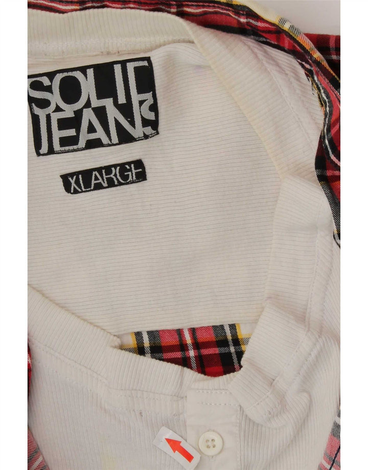 Vintage herreskjorte XL rød plaid bomuld