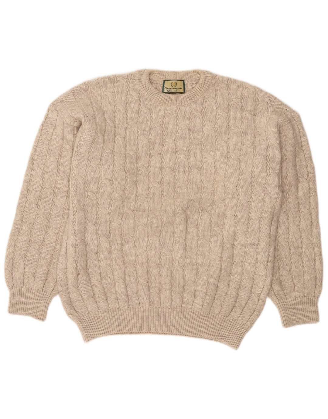 Supermaglia Herre Crew Neck Jumper Sweater Stor Beige