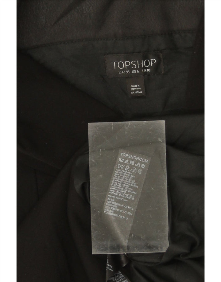 TOPSHOP Womens Overcoat UK 10 Small Black Polyester Vintage Topshop and Second-Hand Topshop from Messina Hembry 