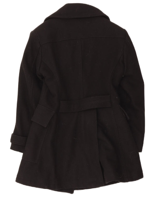 Bomb Boogie Dame Dobbeltradet Frakke UK 10 Small Black Wool