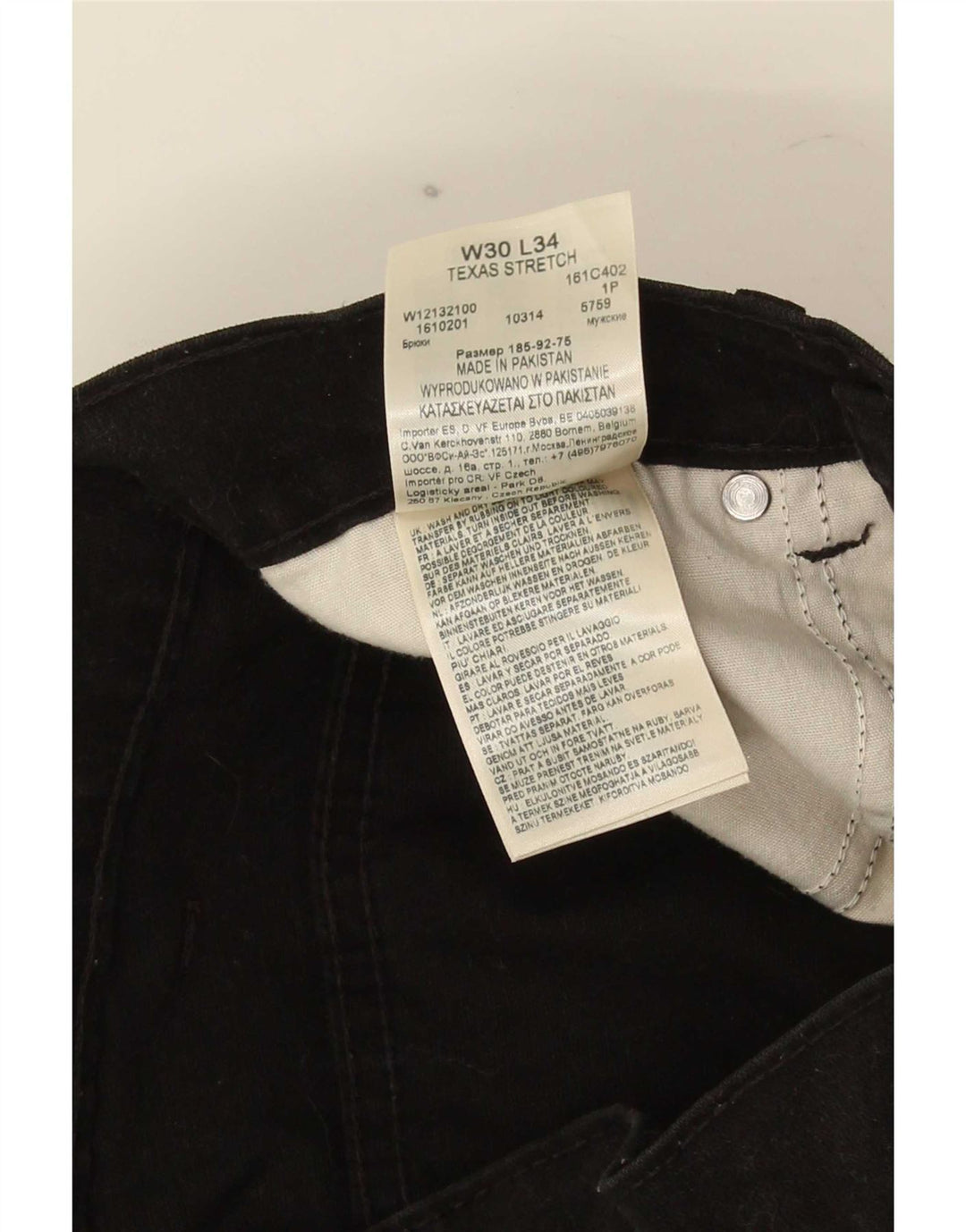 Wrangler Herre Texas Stretch Straight Jeans W30 L34 Sort Bomuld