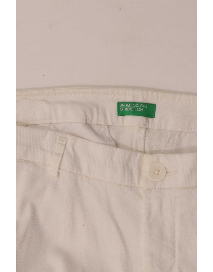 Benetton lige cropped bukser til kvinder W32 L25 Hvid