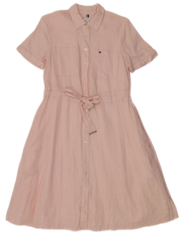 Tommy Hilfiger Dame Maxi Kjole UK 4 XS Pink Linen