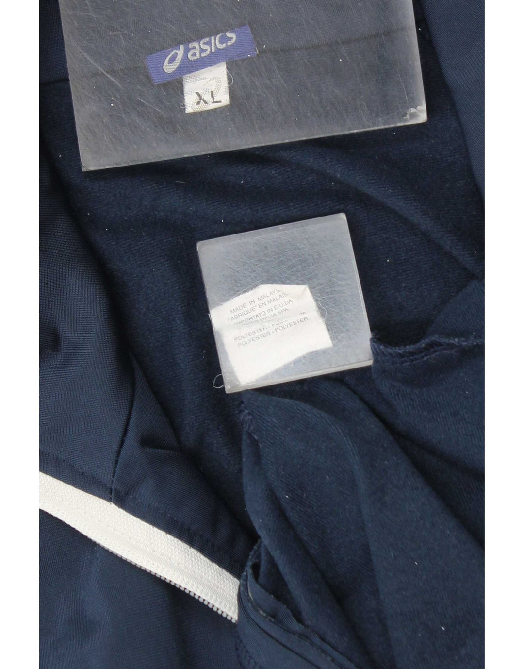 Asics Træningsdragt til mænd, topjakke XL marineblå stribet polyester