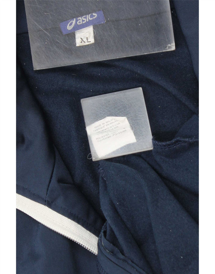 Asics Træningsdragt til mænd, topjakke XL marineblå stribet polyester
