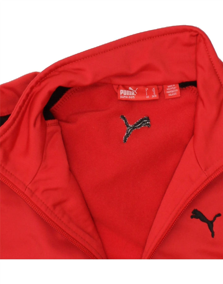 PUMA Boys Tracksuit Top Jacket 9-10 Years Medium Red Colourblock Polyester Vintage Puma and Second-Hand Puma from Messina Hembry 