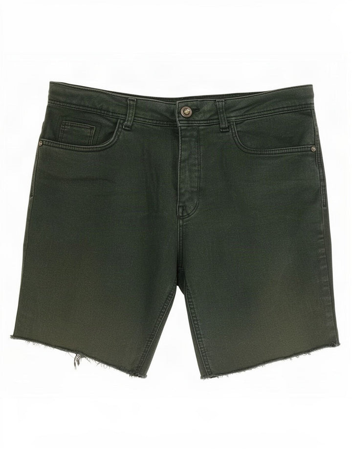 Zara Dame Denim Shorts EU 40 Medium W30 Grøn