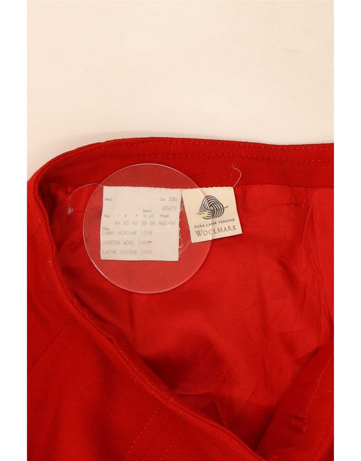 Vintage Dame Mini-nederdel IT 44 Medium W26 Rød Uld