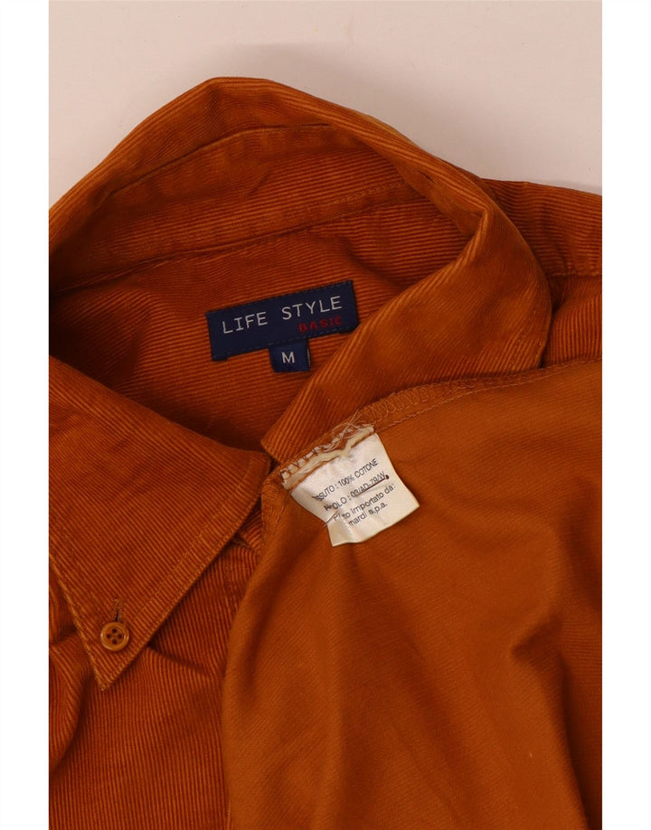 Basic Herre fløjlsskjorte Medium Orange Bomuld