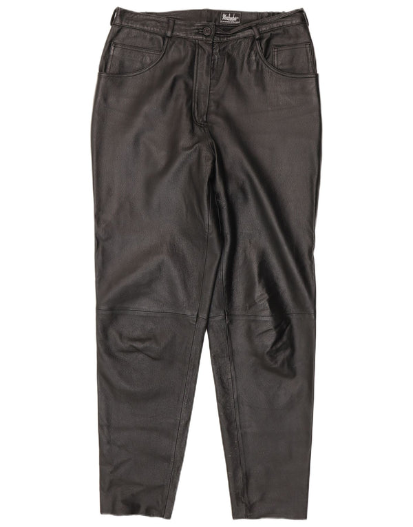 Spætte kvinders tilspidsede læderbukser UK 16 Large W34 L31 Black