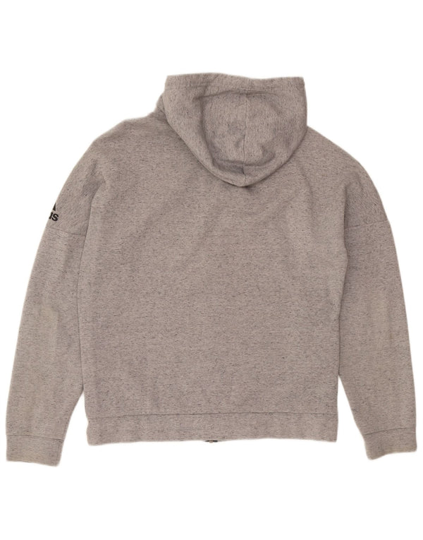 Adidas Herre grafisk hættetrøje med lynlås Medium Grey Flecked
