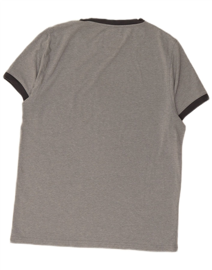 MUSTO Herre grafisk T-shirt Top Medium Grey Flecked