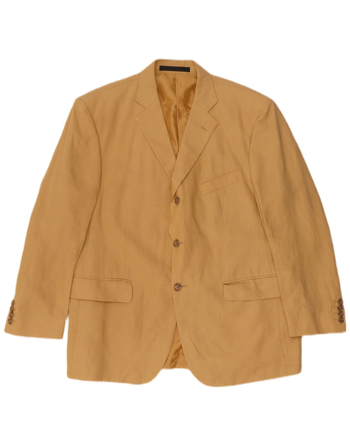 Marks & Spencer Herre 3 Button Blazer Jacket UK 42 Large Beige Linen