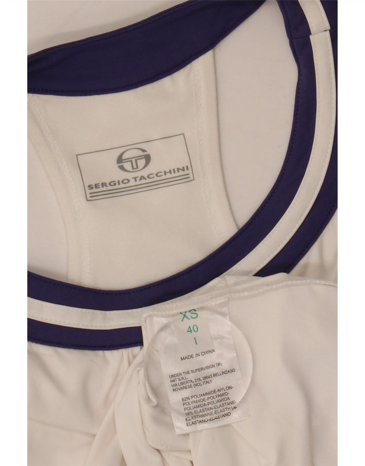 Sergio Tacchini Damevest Top UK 4 XS Hvid Nylon