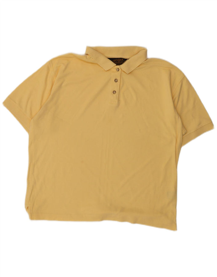 EDDIE BAUER Dame Polo Shirt UK 16 Stor Gul Bomuld