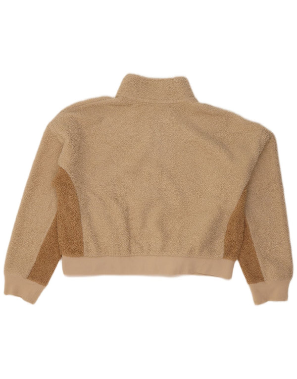 Champion Womens Crop Oversized Fleecejakke UK 18 XL Beige Colourblock