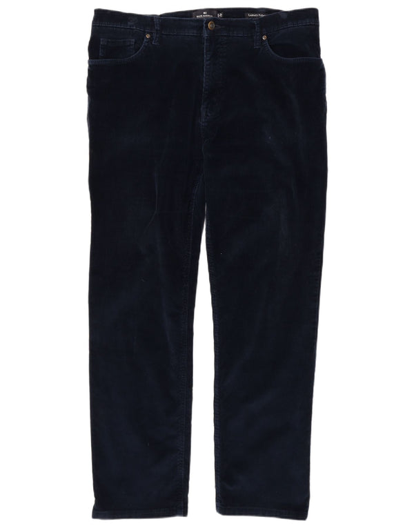 Marks & Spencer Herre Blue Harbor Straight Corduroy Bukser W36 L31 Navy