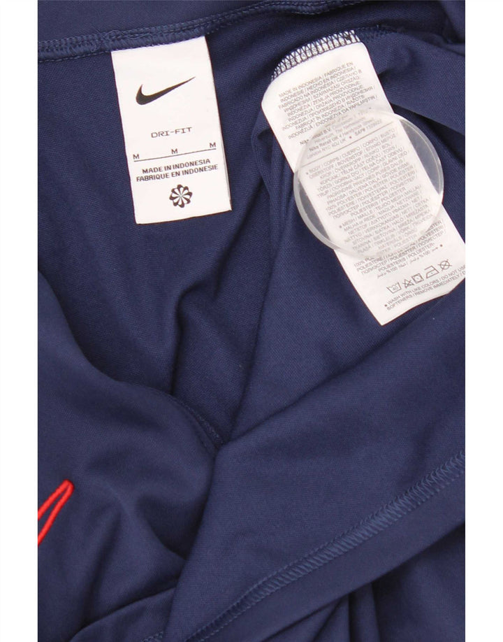 Nike Herre Dri Fit Pullover Træningsdragt Top Medium Navy Blue Colourblock