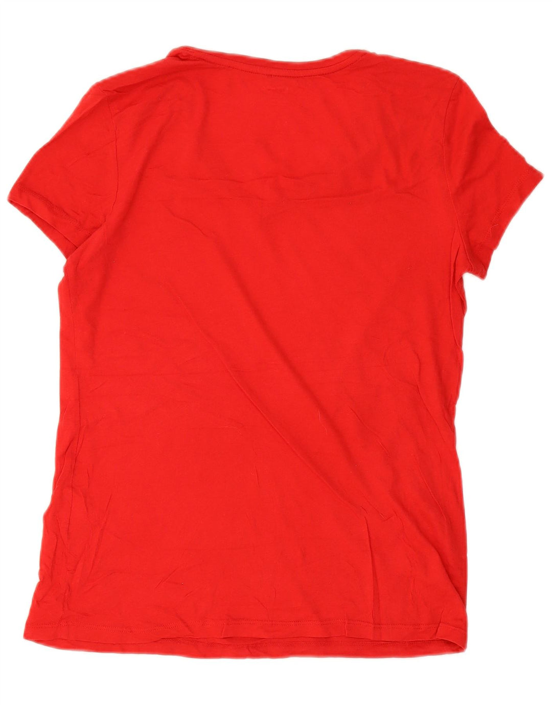 NAUTICA Dame T-Shirt Top UK 14 Medium Rød Bomuld