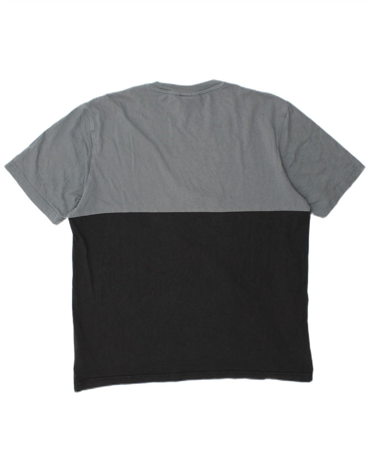 ADIDAS grafisk t-shirt til mænd mellem sort farveblok bomuld