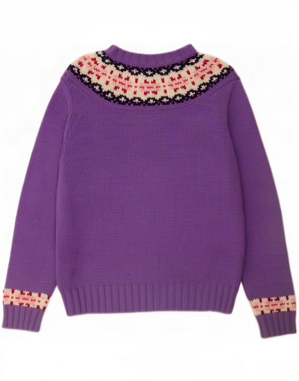 L.L.Bean piger sweater med knaphals 15-16 år XL Purple Fair Isle