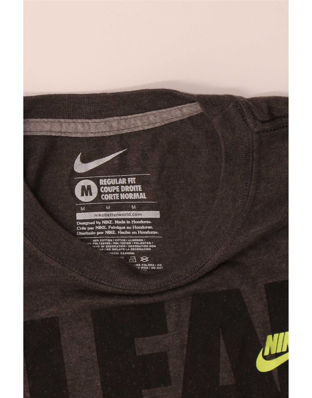 Nike Herre Regular Fit Grafisk T-shirt Top Medium Grey Flecked Polyester