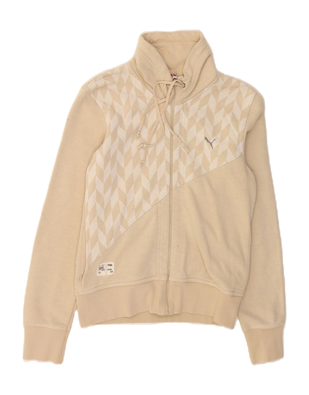 PUMA Womens Graphic Tracksuit Top Jacket UK 10 Small  Beige Vintage Puma and Second-Hand Puma from Messina Hembry 