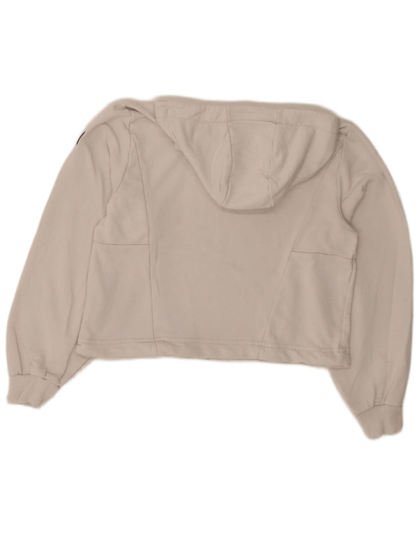 COLMAR Dame Crop Oversized hættetrøje Jumper UK 6 XS Hvid Bomuld